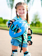 Little girl in roller skates