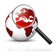 Welt, Erde, Krise, Europa, Lupe, Business, weltweit, Wirtschaft
