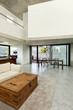 beautiful modern house in cement, interior, living room