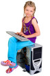 Mädchen mit PC Mädchen mit PC