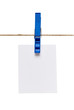 clothes peg and note paper on clothes line rope