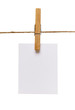 clothes peg and note paper on clothes line rope