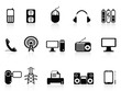 black electronic icons set