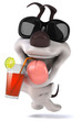 Chien et cocktail