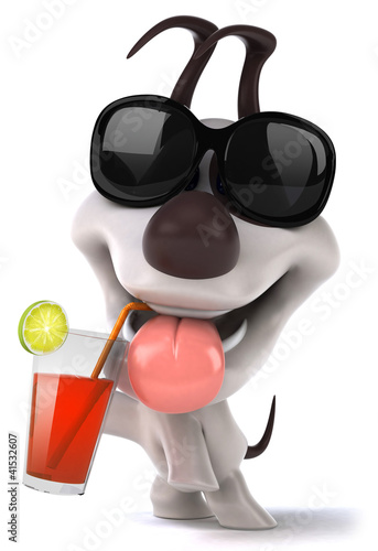 Illustration: Chien et cocktail Chien et cocktail