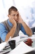 Worried businessman in office