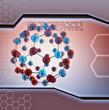 abstract illustration of molecule on digital background