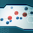 abstract illustration of molecule on digital background