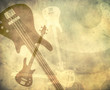 Vintage grunge style background with guitars Vintage grunge style background with guitars