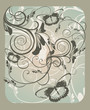 vintage background with butterflies