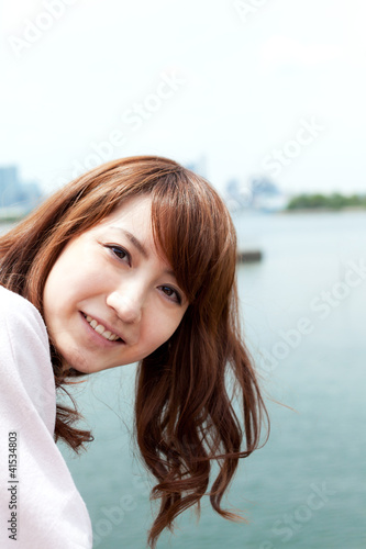 Foto: Beautiful young women of summer. Portrait of asian Beautiful young women of summer. Portrait of asian