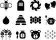 Vector: icons related to bees and honey icons related to bees and honey