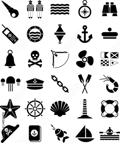 Vector: Nautical and marine icons Nautical and marine icons