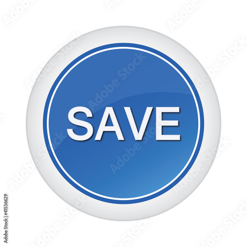 Vector: save blue glossy button save blue glossy button