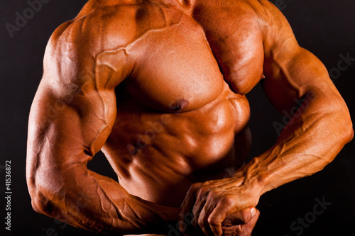 Photo: muscular man top body studio shot muscular man top body studio shot