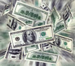 Money flying dollars