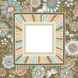 background of hand draw flowers with square frame, vector background of hand draw flowers with square frame, vector