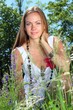 beautiful young woman in the nature