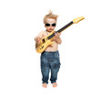 the boy and electric guitar