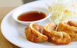 japanese food gyoza on white plate