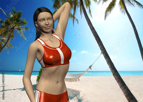 Illustration: RAGAZZA IN SPIAGGIA - 3D RAGAZZA IN SPIAGGIA - 3D