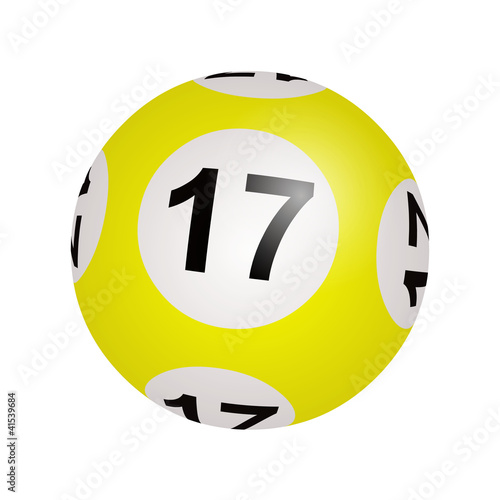 Illustration: Tirage loto, boule numéro 17 Tirage loto, boule numéro 17