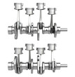 Illustration: Engine pistons on a crankshaft, two positions Engine pistons on a crankshaft, two positions