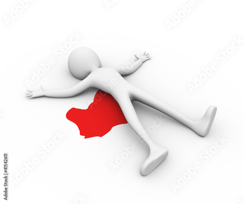 Illustration: 3d man murdered 3d man murdered