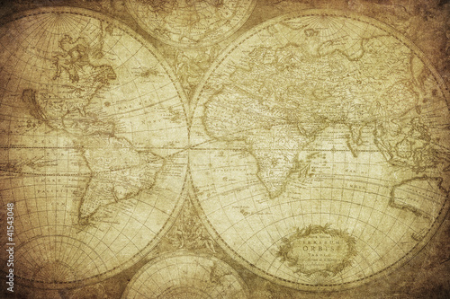 Illustration: vintage map of the world 1675 vintage map of the world 1675