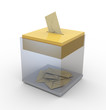 Transparent box with envelopes