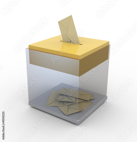 Illustration: Transparent box with envelopes Transparent box with envelopes