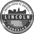 Stamp with name of Nebraska, Lincoln, vector illustration