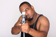 Photo: Gangster with an assault gun. Gangster with an assault gun.