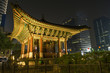 temple in central seoul south korea at night