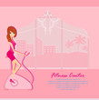 Girl on the exercise bike Girl on the exercise bike