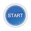 start blue glossy button