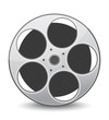 Video film tape on disc vector illustration