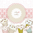 Cupcakes background lace frame Cupcakes background lace frame