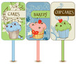 Retro cupcakes labels