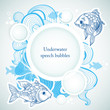 Sea background with fish and speech bubbles Sea background with fish and speech bubbles