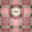 Vintage Paris background, album cover with floral label