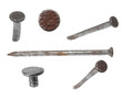 old metal nail isolated on white background