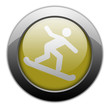 Yellow Metallic Orb Button "Snowboarding"
