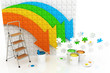 Photo en ligne au meilleur prix picture with arrows and step-ladder with paints