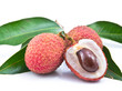 Fresh lychees isolated on white