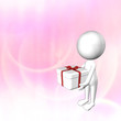 A person with a present for adv or others purpose use A person with a present for adv or others purpose use