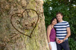 Couple in love outdoors