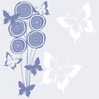 vertical vector flower bouquet with butterflies