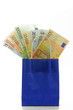 euro in einkaufstaschen