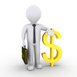 Businessman with dollar sign Businessman with dollar sign